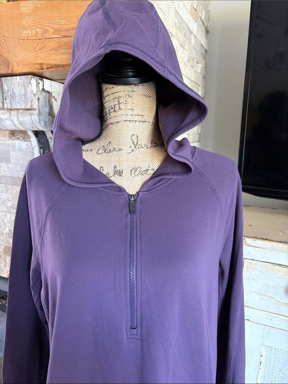 Dululth Trading Co purple dress tunic hooded long sleeve stretch fabric pockets - Picture 3 of 16